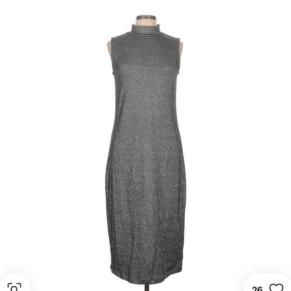 GAP Gray Sleeveless Sheath Dress with Mandarin Collar , New with Tags - Picture 1 of 5